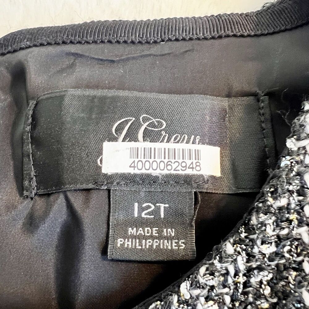 J. Crew Sparkling Constellation Sheath Dress Black Metallic Tweed Sz 12T Tall - Picture 8 of 13